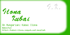 ilona kubai business card